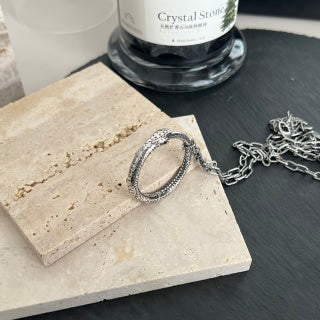Gucci GG Oval Pendant Silver Long Chain Necklace